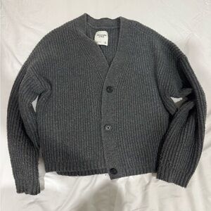 Gray Cardigan Sweater